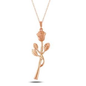 Rams Gümüş Gül Rose 925 Ayar Gümüş Kolye