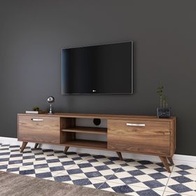 Rani A9 Ceviz Tv Ünitesi Modern Ayaklı Tv Sehpası