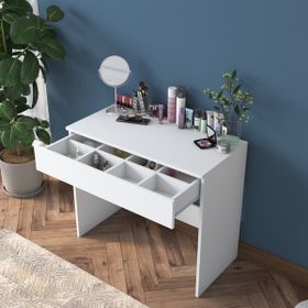 Rani BJ104 Tek Çekmeceli Takı Düzenleyici Beyaz Makyaj Masası
