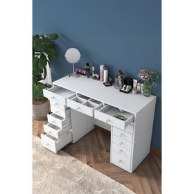 Rani BJ106 13 Çekmeceli Takı Düzenleyici Beyaz Makyaj Masası