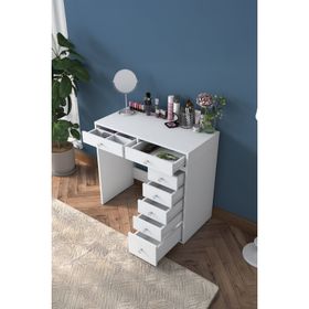 Rani BJ108 7 Çekmeceli Takı Düzenleyici Beyaz Makyaj Masası