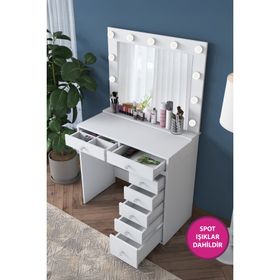 Rani BJ115 Hollywood Işıklı Aynalı Kulis Makyaj Masası