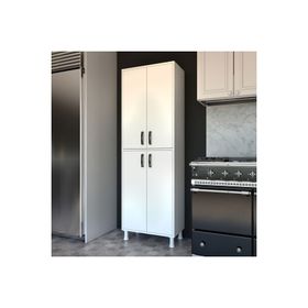 Rani Mobilya Beyaz M4 F1 Çok Amaçlı 4 Kapaklı 6 Raflı Mutfak Dolabı
