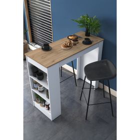 Rani Mobilya JA103 Sepet Ceviz Beyaz Bar Masası