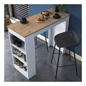 Rani Mobilya JA103 Sepet Ceviz Beyaz Bar Masası