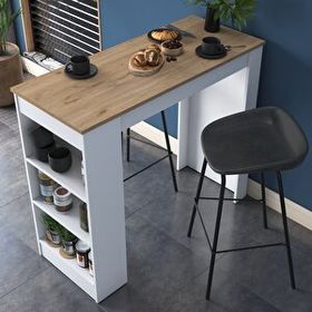 Rani Mobilya JA103 Sepet Ceviz Beyaz Bar Masası