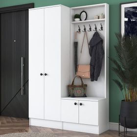 Rani P6 M5 Beyaz Modern Portmanto Ayakkabılık Vestiyer
