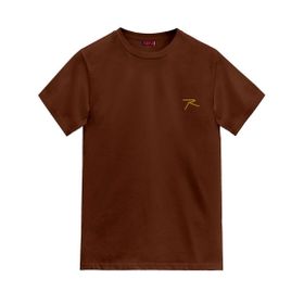 Raru AGNITIO Erkek Pamuklu Taba Günlük T-shirt