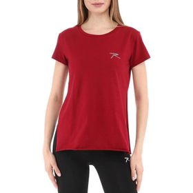 Raru Fumus Bordo %100 Pamuk Bisiklet Yaka Kadın T-shirt