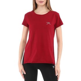 Raru Fumus Bordo %100 Pamuk Bisiklet Yaka Kadın T-shirt