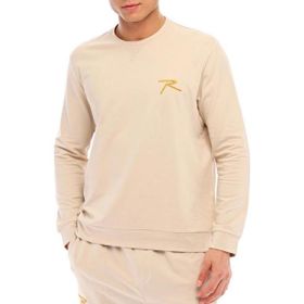 Raru Omnis Bej Pamuklu Bisiklet Yaka Basic Sweatshirt