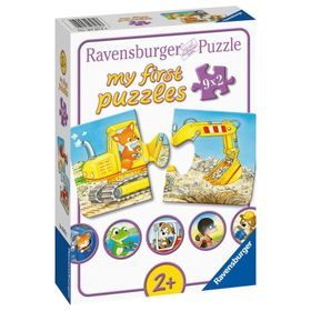 Ravensburger 030743 9x2 Parça İnşaatçı Hayvanlar Puzzle