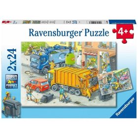 Ravensburger 050963 2x24 Parça Çöp Kamyonu Puzzle