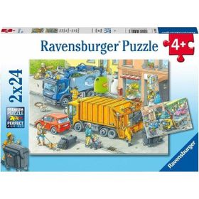 Ravensburger 050963 2x24 Parça Çöp Kamyonu Puzzle