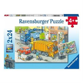 Ravensburger 050963 2x24 Parça Çöp Kamyonu Puzzle