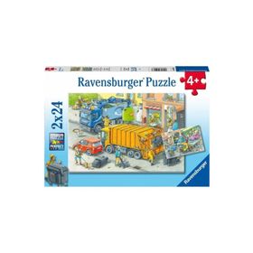 Ravensburger 050963 2x24 Parça Çöp Kamyonu Puzzle