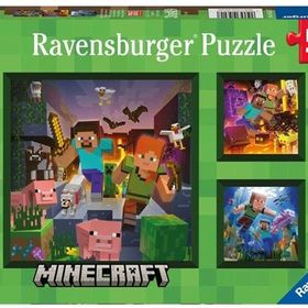 Ravensburger 056217 Minecraft 3x49 Parça Puzzle