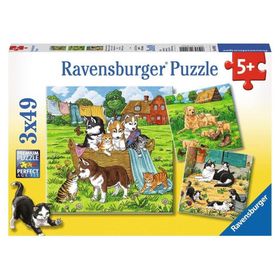 Ravensburger 080021 3X49 Parça Tatlı Hayvancıklar Puzzle