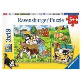 Ravensburger 080021 3X49 Parça Tatlı Hayvancıklar Puzzle