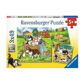 Ravensburger 080021 3X49 Parça Tatlı Hayvancıklar Puzzle