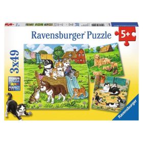 Ravensburger 080021 3X49 Parça Tatlı Hayvancıklar Puzzle