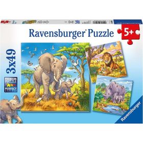 Ravensburger 080038 3x49 Parça Wild Animals Puzzle