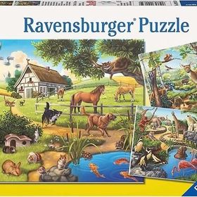 Ravensburger 092659 3X49 Parça Kır Evi Ve Hayvanlar Puzzle