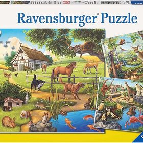 Ravensburger 092659 3X49 Parça Kır Evi Ve Hayvanlar Puzzle