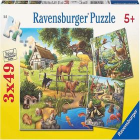 Ravensburger 092659 3X49 Parça Kır Evi Ve Hayvanlar Puzzle
