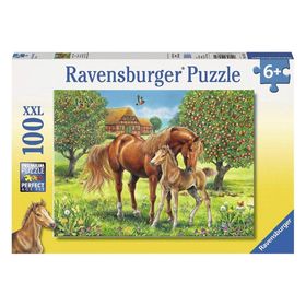 Ravensburger 105779 Çayırda Mutlu Atlar 100 Parça Puzzle