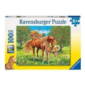 Ravensburger 105779 Çayırda Mutlu Atlar 100 Parça Puzzle