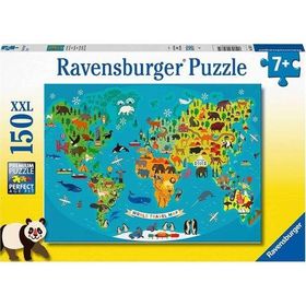 Ravensburger 132874 150 Parçalı Hayvanlı Harita Puzzle