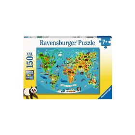 Ravensburger 132874 150 Parçalı Hayvanlı Harita Puzzle