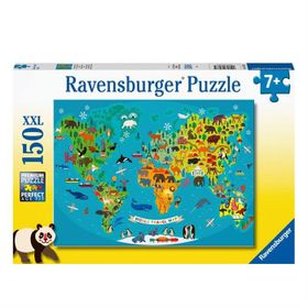 Ravensburger 132874 Hayvanlı Harita 150 Parça Puzzle