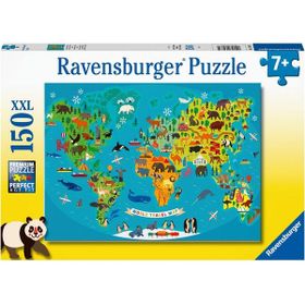 Ravensburger 132874 Hayvanlı Harita 150 Parça Puzzle