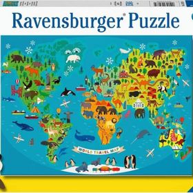 Ravensburger 132874 Hayvanlı Harita 150 Parça Puzzle