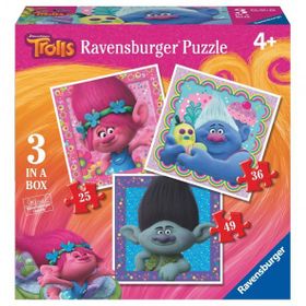 Ravensburger 25-36-49 Parçalı Disney Trolls 4 Yaş Ve Üzeri Çocuk Puzzle