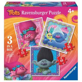 Ravensburger 25-36-49 Parçalı Disney Trolls 4 Yaş Ve Üzeri Çocuk Puzzle