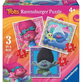 Ravensburger 25-36-49 Parçalı Disney Trolls 4 Yaş Ve Üzeri Çocuk Puzzle