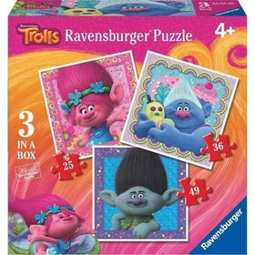 Ravensburger 25-36-49 Parçalı Disney Trolls 4 Yaş Ve Üzeri Çocuk Puzzle