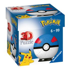 Ravensburger 3D 11265 - Pokémon Pokéballs - Superball - [EN] Great Ball - 54 parça Puzzle