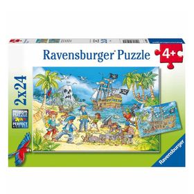 Ravensburger 50895 2x24 Parça Macera Adası Çocuk Puzzle