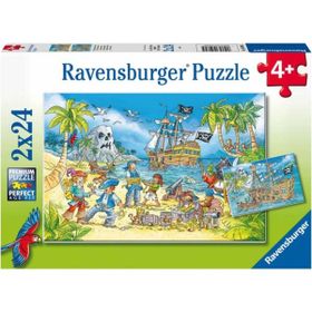 Ravensburger 50895 2x24 Parça Macera Adası Çocuk Puzzle