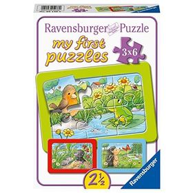 Ravensburger 51380 3x6 Parça Hayvanlar Çocuk Puzzle