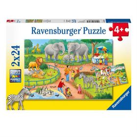 Ravensburger 78134 Çocuk 2x24 Parça Hayvanat Bahçesi Puzzle