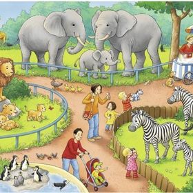 Ravensburger 78134 Çocuk 2x24 Parça Hayvanat Bahçesi Puzzle