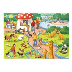 Ravensburger 78134 Çocuk 2x24 Parça Hayvanat Bahçesi Puzzle