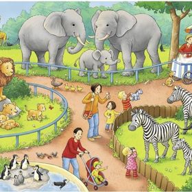 Ravensburger 78134 Çocuk 2x24 Parça Hayvanat Bahçesi Puzzle