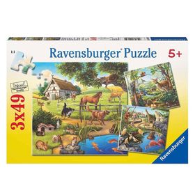 Ravensburger 92659 Dağ Hayvanları 3x49 Parça Çocuk Puzzle
