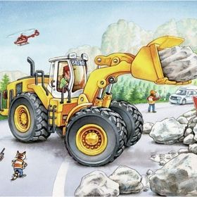 Ravensburger Çocuk 2x24 Parça Ekskavatör ve Traktör 78028 Puzzle